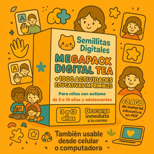 Megapack Digital TEA +1000 actividades imprimibles para niños con autismo
