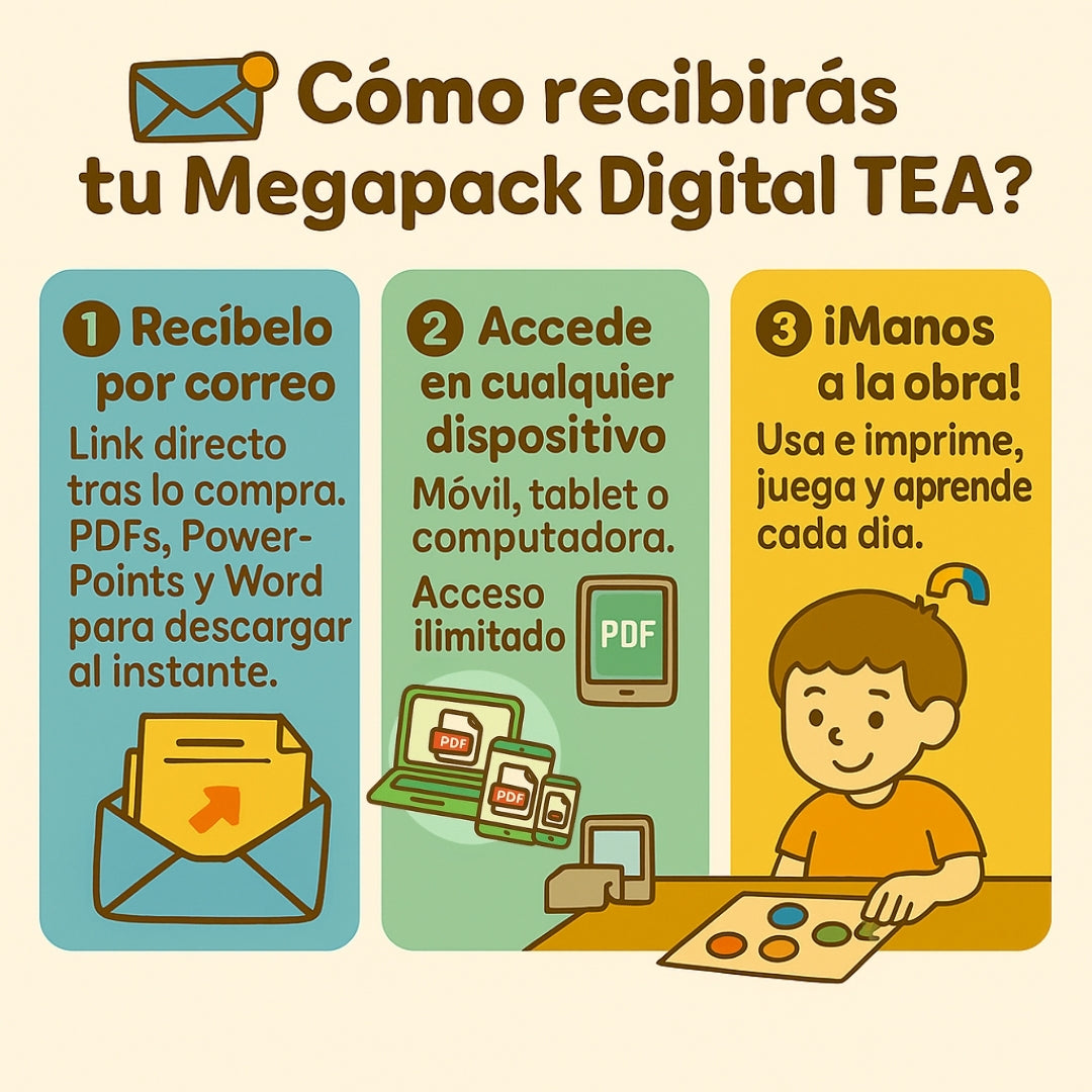 Megapack Digital TEA +1000 actividades imprimibles para niños con autismo