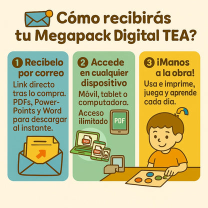 Megapack Digital TEA +1000 actividades imprimibles para niños con autismo